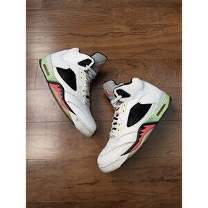 Nike Air Jordan 5 Retro Shoes Mens Size 12 White Black Pro Stars 136027-115